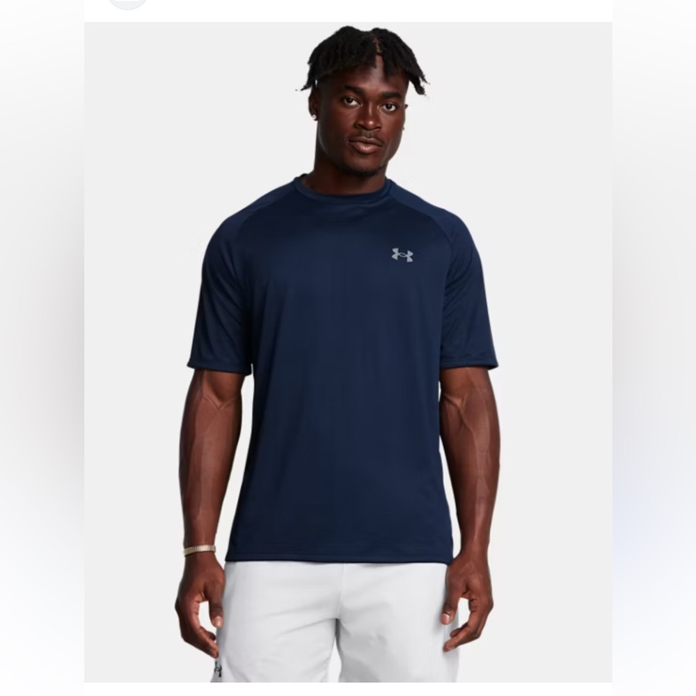 Under Armour Men's Navy Blue Crew Neck Short Sleeve Gym Tech Tee Size XL - Picture 8 of 8